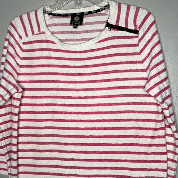 Jones, New York Sport striped three-quarter sleeve, top size medium - Picture 2 of 12